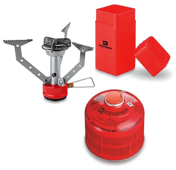 Aragaz de camping Kemper – pliabil, cu aprindere piezo, 4,5 kW