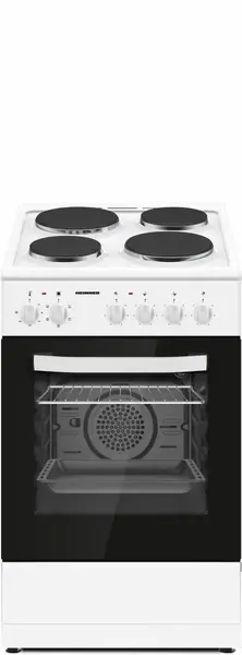 Aragaz electric HEINNER HFSC-S56E4HMWH, 4 plite electrice, Cuptor electric, Clasa A, Grill, Ventilatie, 50x60cm (Alb)