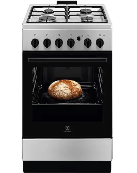 Aragaz Electrolux LKG504012X, Gaz, 4 Arzatoare, Grill, Autocuratare catalitica, Aprindere Electrica, Siguranta gaz, 50x60 cm (Inox/Negru)