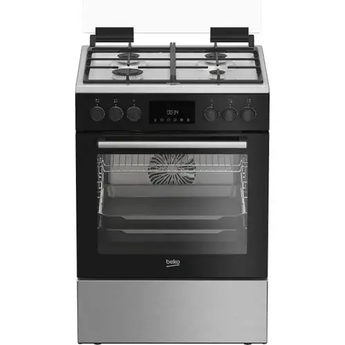 Aragaz mixt BEKO FBSM62530DXMS, 4 arzatoare, Gaz + Electric, L 60 cm, Grill (Antracit)