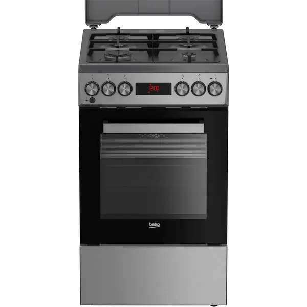 Aragaz mixt Beko FSM52331TXDSN, 4 arzatoare, 3D Cooking, Siguranta flacara, Steam Assisted Cooking, Clasa A, Culoare Inox