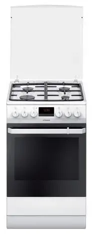Aragaz mixt HANSA FCMW582109, 4 arzatoare gaz, 50cm, Aprindere electrica (Alb)