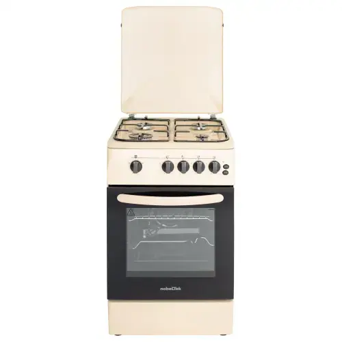Aragaz Nobeltek NLT 5603B/G1, 50x60, Plita si Cuptor pe gaz, Grill gaz, Rotisor, Aprindere electrica, Iluminare cuptor, Siguranta plita si cuptor, Echipat cu diuze GN, diuze GPL de schimb, capac tabla (Bej)