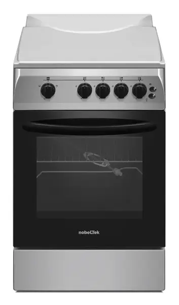 Aragaz NobelTek NLT 5603IX/G1, Gaz, Grill, Rotisor, Aprindere electrica, Iluminare cuptor, 50 x 60 cm (Argintiu)