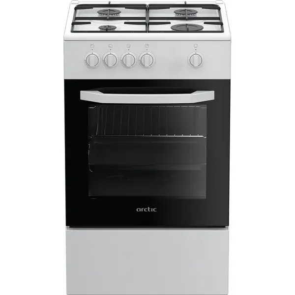 Aragaz pe Gaz Arctic AGM5500F, 4 arzatoare, Safety Plus, Arzatoare cu eficienta ridicata, 50 cm, Alb