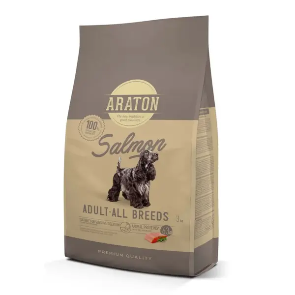 ARATON, XS-XL, Somon și Orez, hrană uscată câini, 15kg