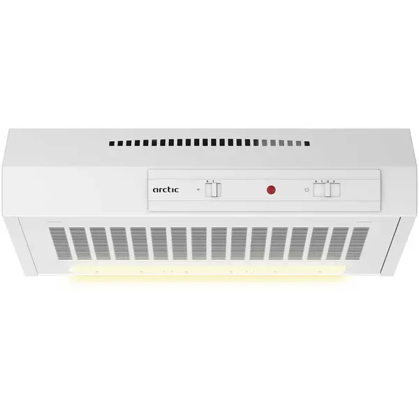 Arctic Hota traditionala Arctic AH511, 125 W, capacitate absorbtie 135-295 m3/h, Clasa D, 3 trepte de viteza, Iluminare LED, filtru metalic, control mecanic, Alb