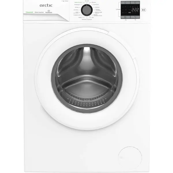 Arctic Masina de spalat rufe Arctic, 7kg, 1400rpm, Clasa A, Motor Silent Inverter, SaveInAll, Display, ExtraSteam, RecycledTub, Alb