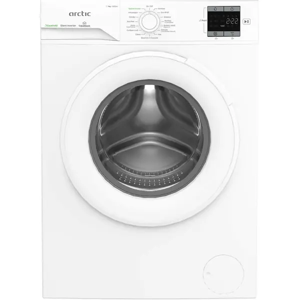 Arctic Masina de spalat rufe Arctic APLM1WFSU19210W, 9 Kg, 1200 RPM, Motor Silent Inverter, Drum Clean+Steam, Child Lock, Anticrease, Digital Display, Add-In, Clasa A, Alb