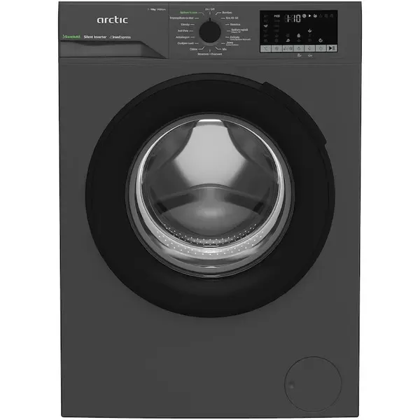 Arctic Masina de spalat rufe Arctic APLM2WFSU210411A, 10 Kg, 1400 RPM, Clasa A, Motor Silent Inverter, Recycled Tub, Steam, Child Lock, Add-In, Antracit