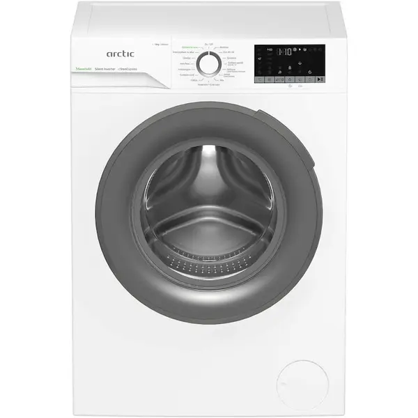 Arctic Masina de spalat rufe Arctic APLM2WFSU210411W, 10 Kg, 1400 RPM, 15 Programe, Motor Silent Inverter, ExtraSteam, Prewash, Fast+, Extra Rinse, Drum Clean+Steam, Child Lock, Anticrease, Digital Display, Add-In, Clasa B Alb