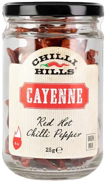 Ardei iute uscați Cayenne, 25 g, Chilli Hills