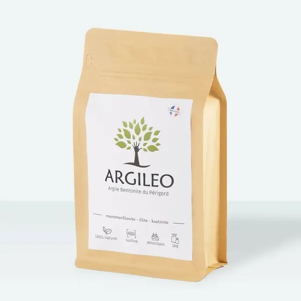Argila alba bentonita pentru uz extern, 1KG, Argileo