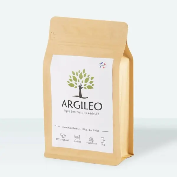 Argila alba bentonita pentru uz extern, 1KG, Argileo