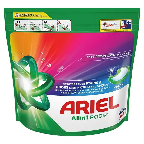 Ariel Detergent Capsule All in 1 PODS, 65 buc, Color