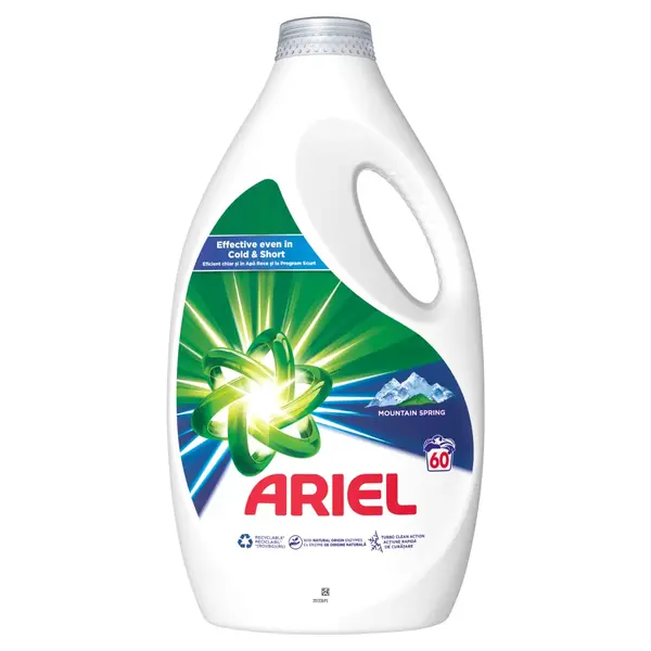 Ariel Detergent lichid, 2.7L, 60 spalari, Mountain Spring