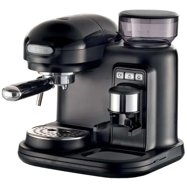 Ariete Espressor manual Ariete Moderna 1318/02, 1080W, Rasnita incorporata, Sistem cappuccino, 15 Bar, 800 ml, Negru