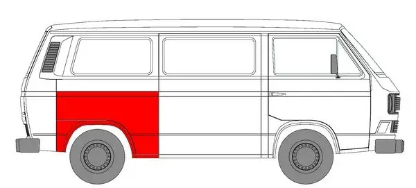 Aripa spate dreapta partea inferioara VW TRANSPORTER T3 intre 1979-1992