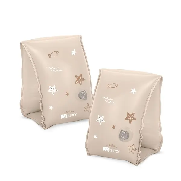 Aripioare gonflabile de inot Sipo Beige, sustinatoare pentru copii 3-6 ani, 15-30 kg