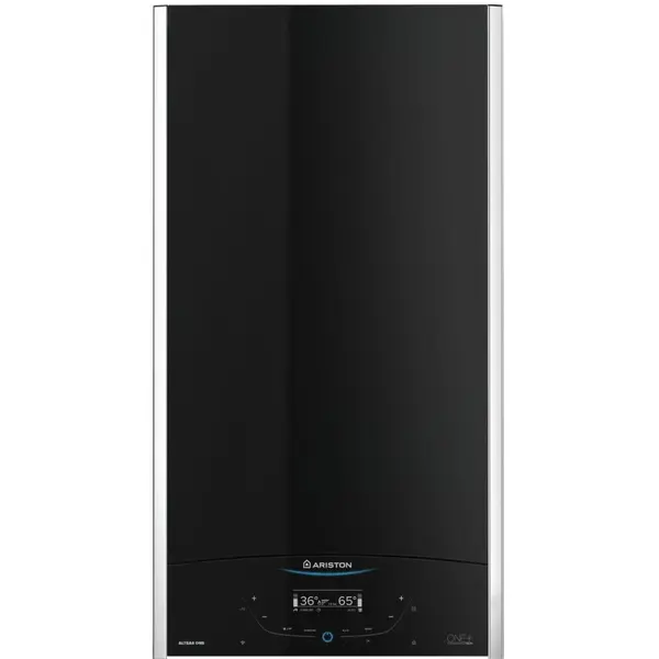Ariston Centrala termica murala in condensare Ariston ALTEAS ONE+ NET 35, 35kW, gaz natural + GPL, Wi-Fi, senzor camera Sensys HD inclus, panou frontal din sticla, ecran tactil, schimbator caldura otel inoxidabil, control vocal, fara kit inclus