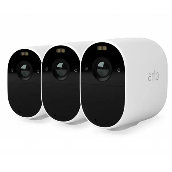 Arlo Set 3 camere de securitate pentru exterior Arlo Essential VMC2330-100EUS, 2MP, Wi-Fi, Google Assistant, Alexa, wstatie de baza nu este inclusa, Alb