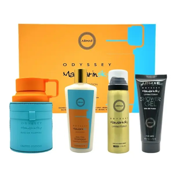 Armaf Odyssey Mandarin Sky Set cadou pentru bărbați Volum Apă de parfum 100 ml + spray de corp 50 ml + gel de duș 100 ml + șampon 250 ml