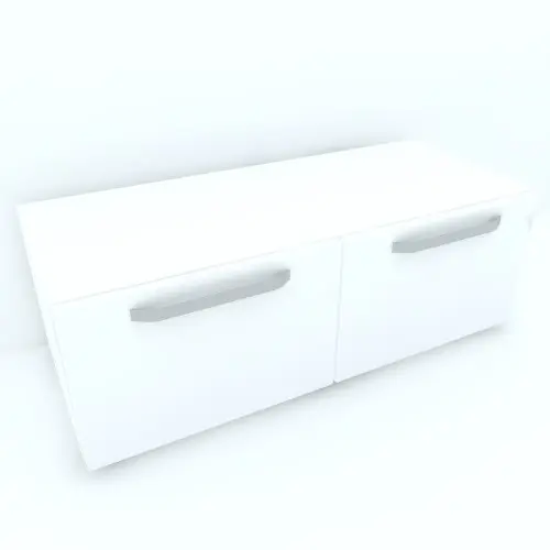 Armonia Comoda alba cu 2 usi cu manere fronturi MDF Alb Lucios