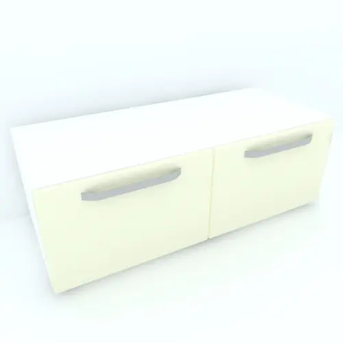 Armonia Comoda alba cu 2 usi cu manere fronturi MDF Vanilie