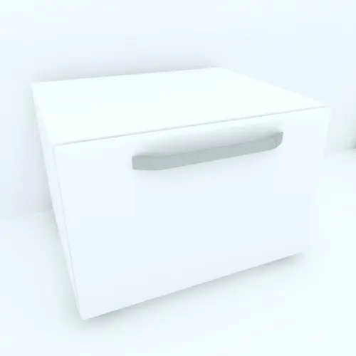 Armonia Comoda alba cu o usa cu maner front MDF Alb Lucios