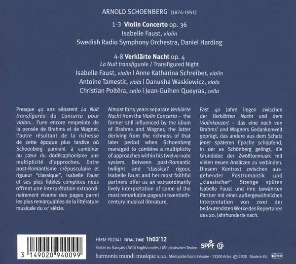 Arnold Schoenberg: Violin Concerto | Isabelle Faust, Daniel Harding, Swedish Radio Symphony Orchestra