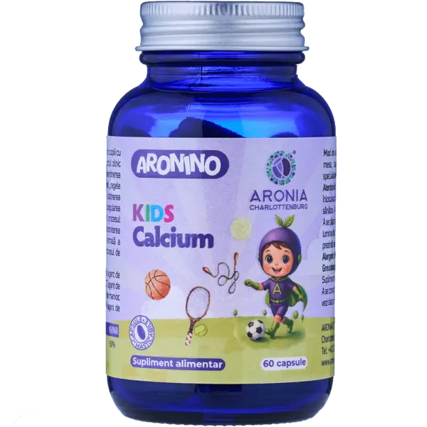 Aronino Kids Calcium — 60 capsule masticabile care susțin creșterea și dezvoltarea armonioasă a copiilor