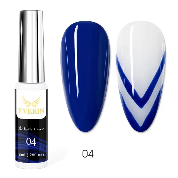 Artistic Liner Gel EVERIN 8ml – 04 | Gel liner albastru intens pentru nail art și linii precise