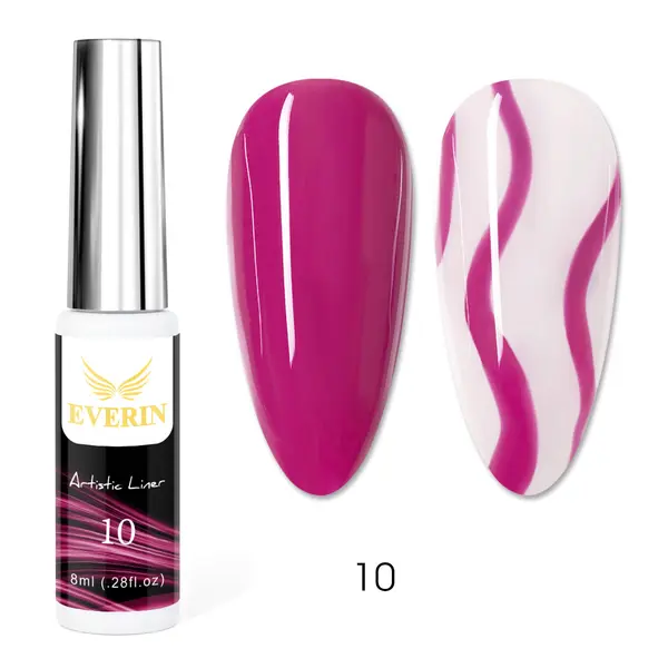 Artistic Liner Gel EVERIN 8ml – 10 | Gel liner roz fuchsia intens pentru designuri nail art și contururi fine