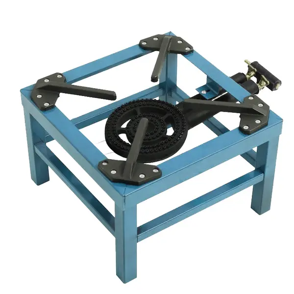 Arzator Ceaun cu Suport 35x35 2 Arzatoare Profesional Fonta pentru Gatit Exterior EurGas