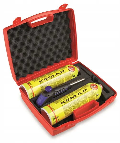 Arzător cu gaz Kemper - 1065EKIT, cu aprindere piezo, valiză și 2 flacoane