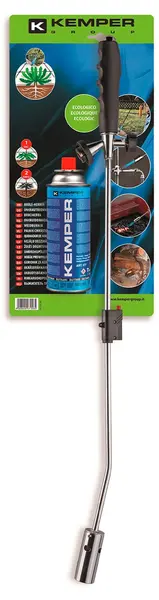 Arzător pe gaz pentru buruieni Kemper – 1047GBPB, cu aprindere piezoelectrică și cartuș, 80 cm