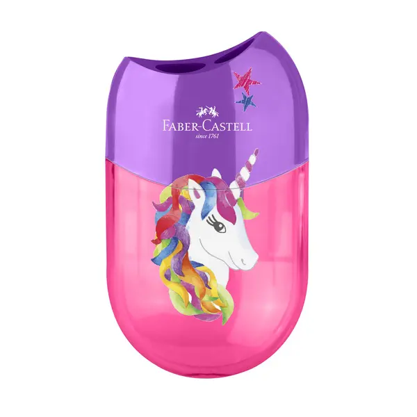 Ascutitoare dubla cu container, Unicorni Faber-Castell