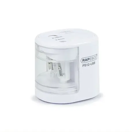 Ascutitoare electrica pt creioae 6-12 mm dubla alb Rapesco PS12
