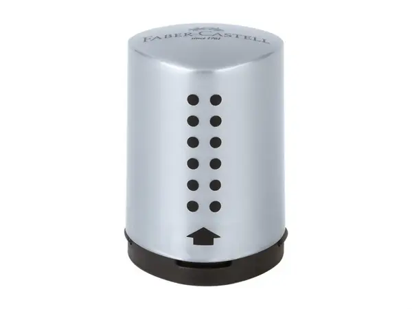 Ascutitoare Faber-Castell Grip 2001 gri, cu container, mini