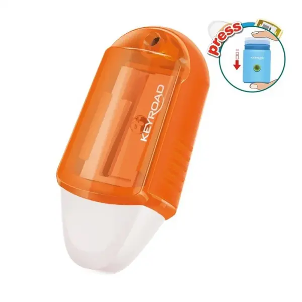 Ascutitoare rotativa cu radierapentru creioane, plastic,diverse culori
