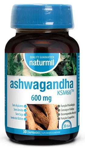Ashwagandha KSM-66, 600 mg, 30 comprimate, Naturmil
