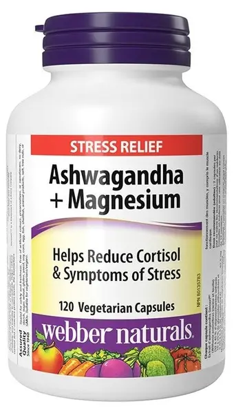 Ashwagandha + Magneziu, 120 capsule, Webber Naturals