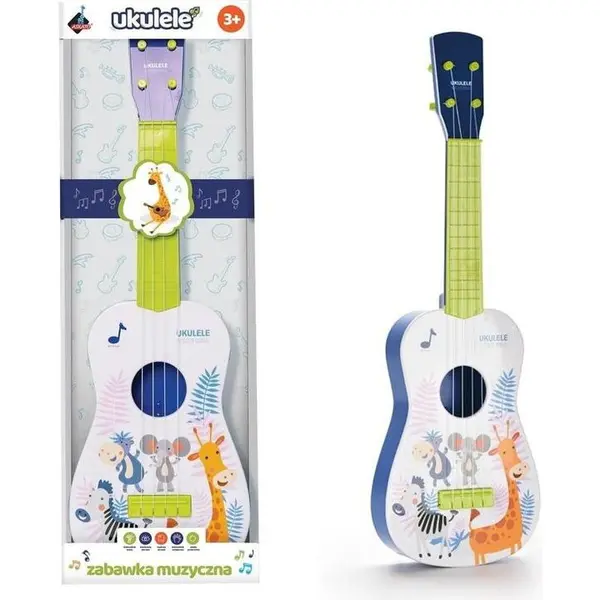 ASKATO Jucarie muzicala Askato Ukulele guitar green, Plastic, 4 corzi nailon, Verde
