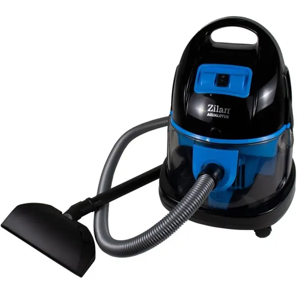 Aspirator cu Filtrare prin Apa, Aspirare Uscata, Putere Motor si Consum 1600 - 2000W, Capacitate 8 l, Negru-Albastru