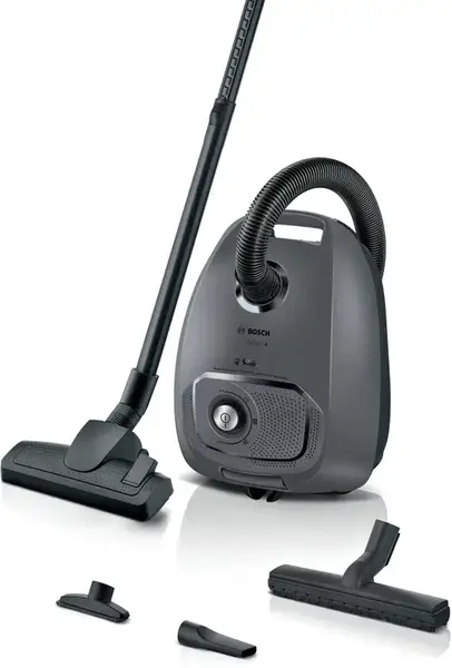 Aspirator cu sac BOSCH BGL41GR3H, 600 W, Sac 4 l, Filtru HEPA, Cablu retractabil 8m (Grafit)
