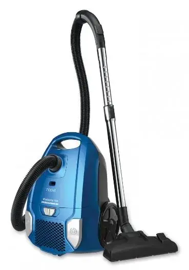 Aspirator cu sac Heinner HVC-MBL1400-V2, 700W, Sac textil, 3 L, Putere variabila, Filtru HEPA, Tub telescopic din metal, Accesoriu 2 in 1 (Albastru)