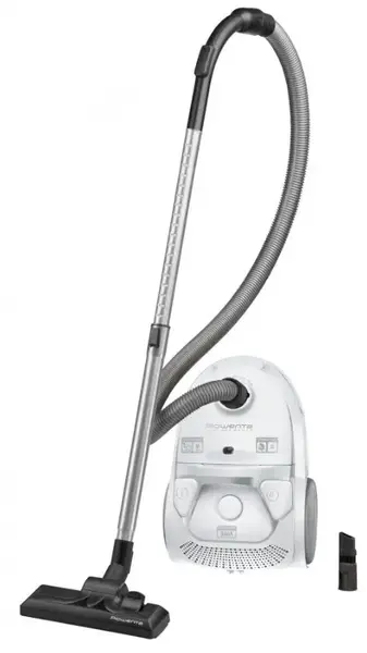 Aspirator cu sac Rowenta Compact Power RO3927EA, Tub telescopic din metal, Sac Hygiene+ (Alb)