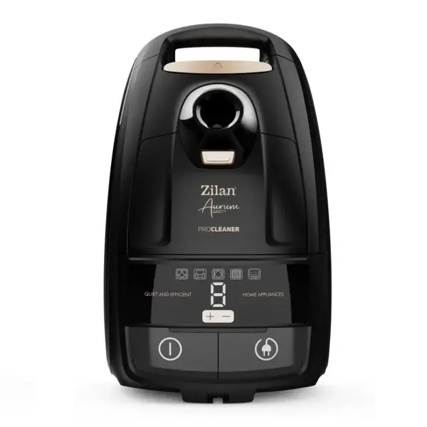 Aspirator cu Sac Zilan Aurum, Putere Motor si Consum 2400W, Capacitate 5 l, Furtun Pivotant 360°, Negru