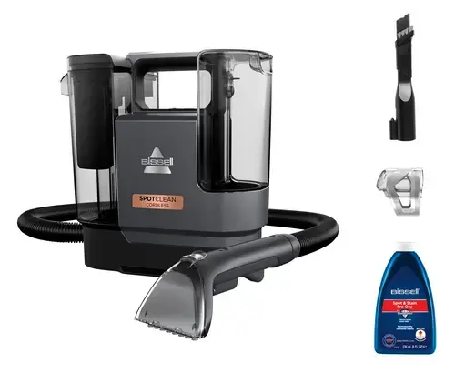 Aspirator cu spalare Bissell SpotClean Cordless 3681N, 165 W, Rezervor apa curata 0.9 l, Rzerevor apa murdara 0.8 l, 25 m2/h (Negru)