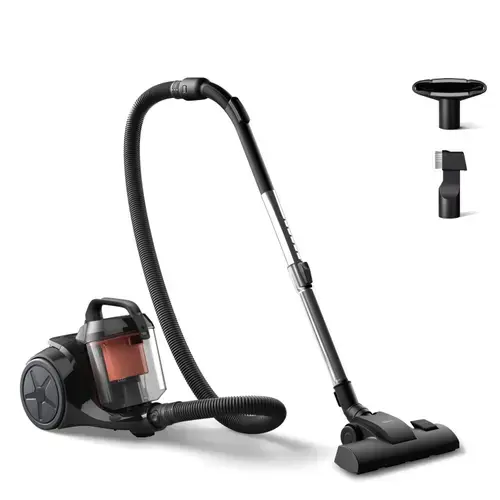 Aspirator fara sac Philips Seria 1000 XB1142/10, 800 W, Motor PowerCyclone 3, Recipient 1.3 l, Cap de aspirare pentru mobilier, Filtru Hepa (Negru)
